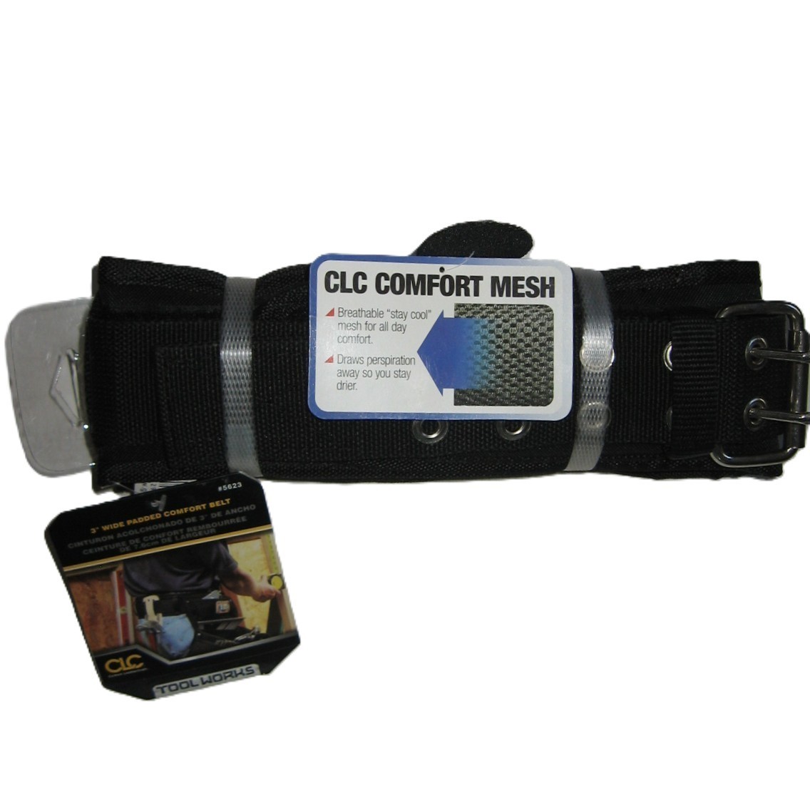 CLC Comfort Mesh Padded Work Belt #5623 3″ Wide Adjustable Tool Belt New