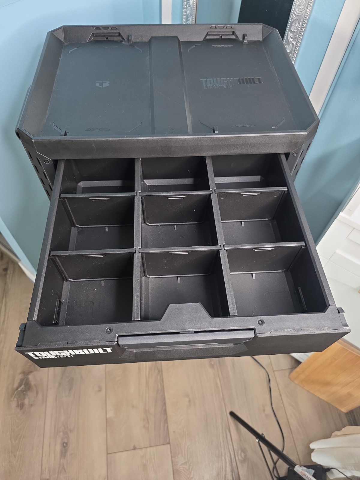 ToughBuilt StackTech 3-Drawer Tool Box, Durable Plastic Storage Organizer, Black