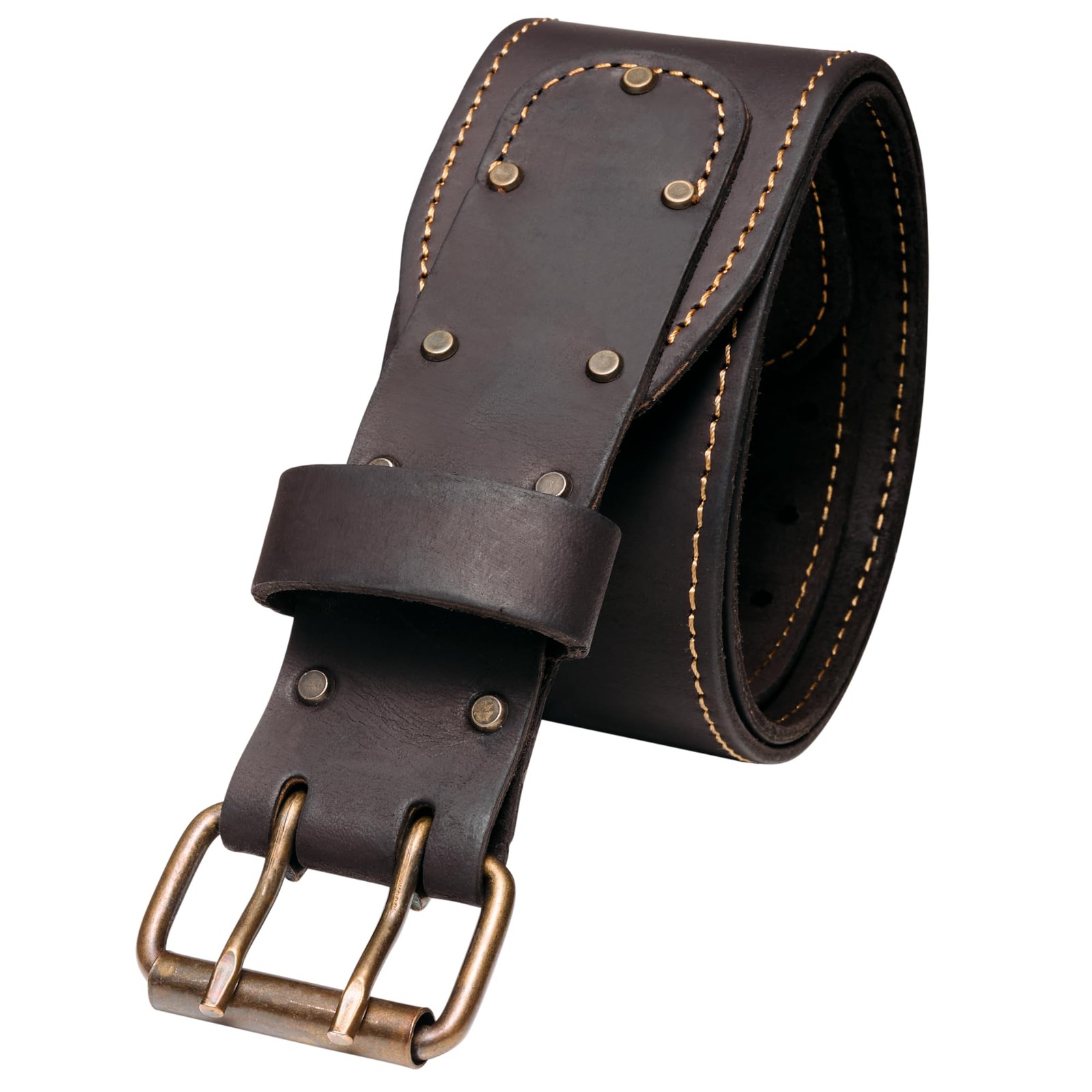 Men’s Leather Tool Belt – Leather Tool Pouch Belt Adjustable from 41”-55” – T…