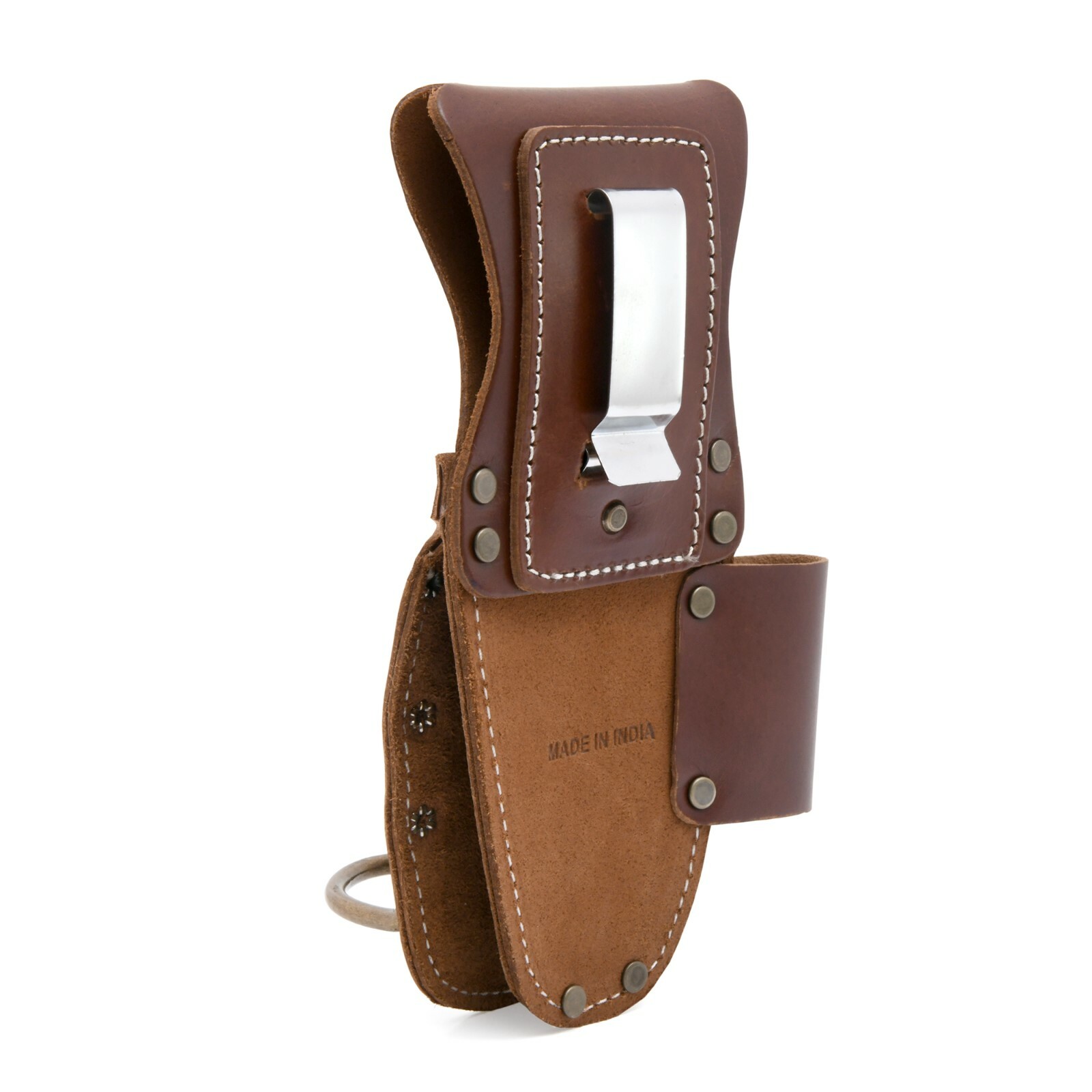 Style n Craft 98016 – 5 Pkt Pliers & Hammer Holder in Dark Tan Top Grain Leather