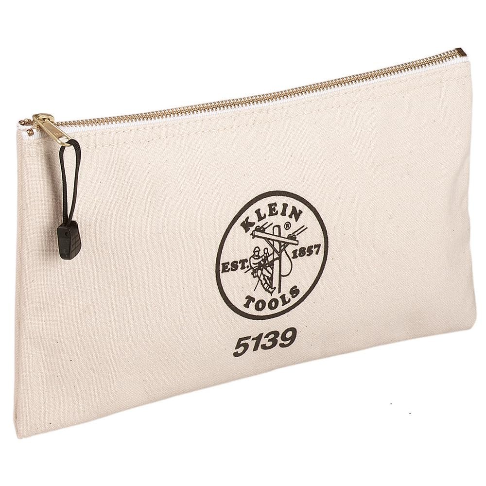Zipper Bag Canvas Tool Pouch with Heavy Duty Brass Zipper Close