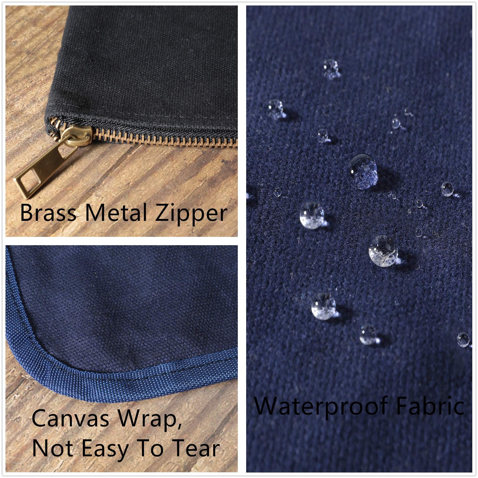 Tool Pouch, Heavy Duty 16oz Waxed Canvas Metal Zipper Tool Bags, Water Resist…