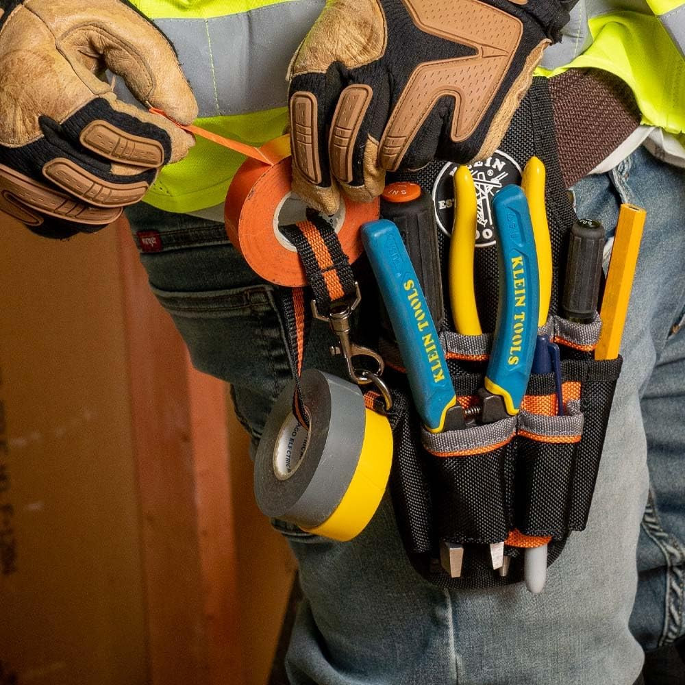 5240 Tool Pouch, Tradesman Pro Maintenance Tool Pouch with 9 Pockets, Tape Thong
