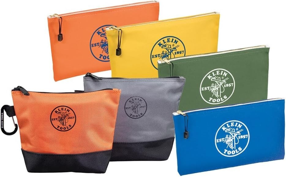 6-Piece 1680D Tool Bag Kit with Durable Canvas Pouches in Assorted Colors