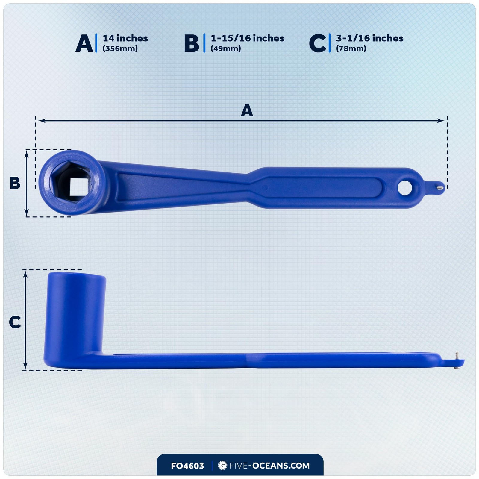 Five Oceans Prop Wrench Floating Propeller Wrench 1 1/16 Inches Nuts For