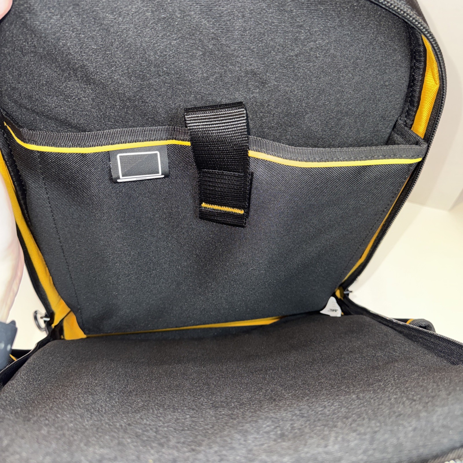 DEWALT Pro Backpack Black/Yellow Polyester, 7.75” x 18.75” x 13.75” DWST60102-1