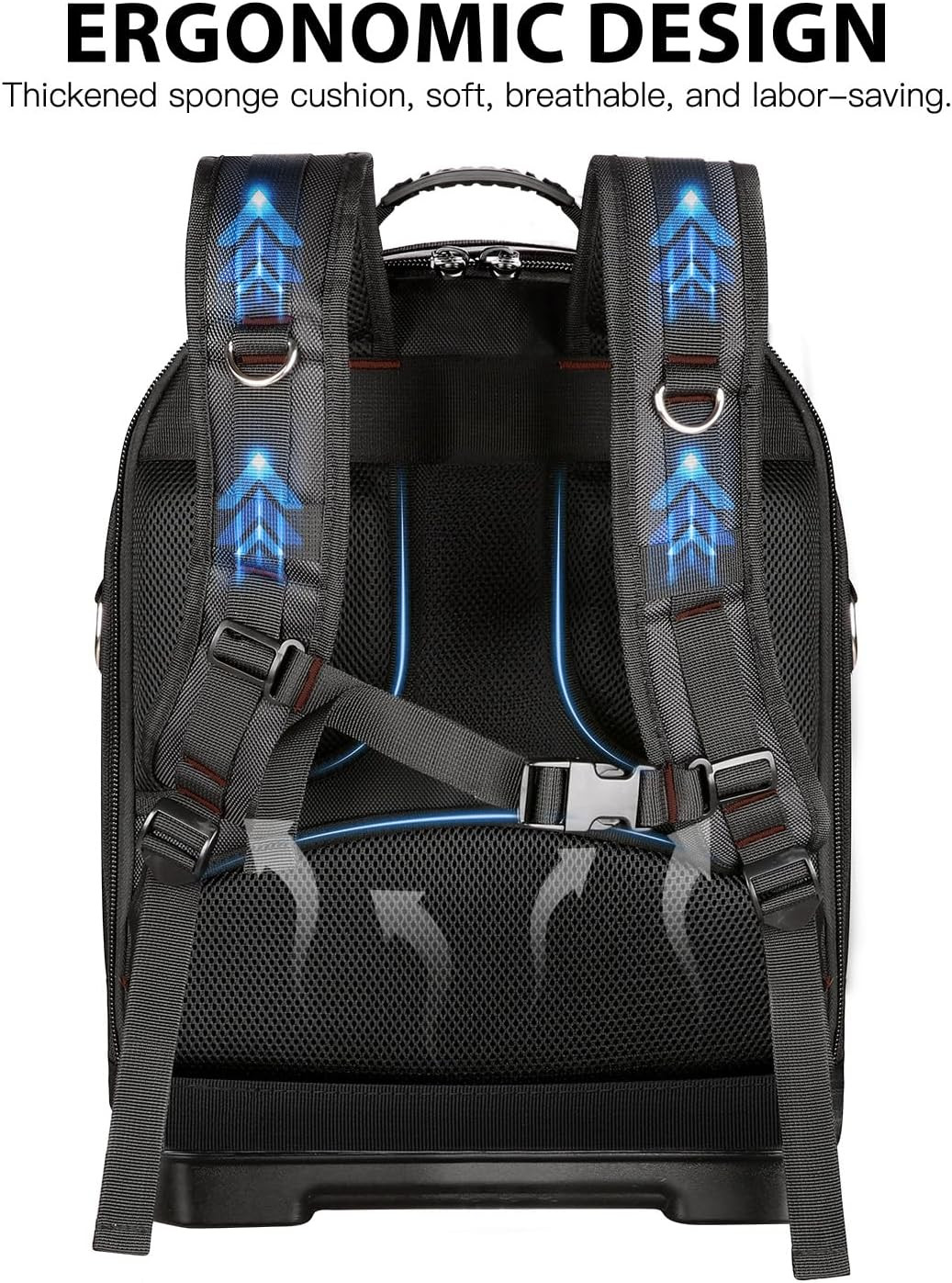 Durable Tool Backpack with Organizer & Laptop Compartment – Brown