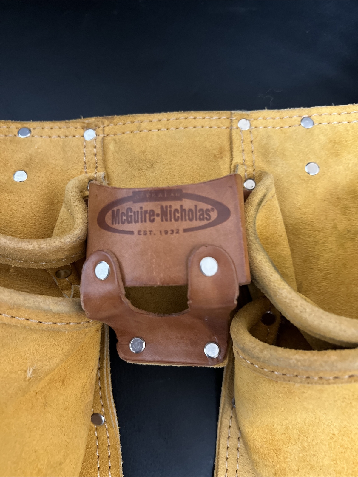 McGuire-Nicholas heavy suede cowhide tool belt model Ms490 100% Split Leather