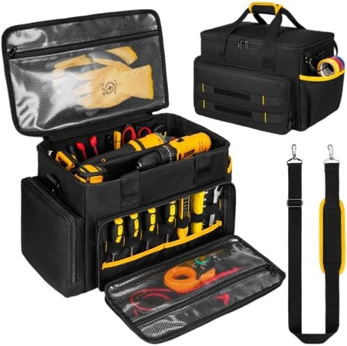 Tool Bag 15-Inch, Heavy-Duty Tool Storage Organizer, Portable Tool Box Tote |…