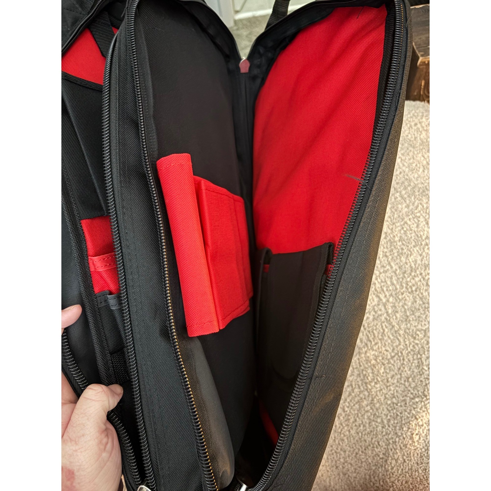 Hilti Professional Tool Backpack Black Red Heavy Duty Multi-Pocket Organizer Bag