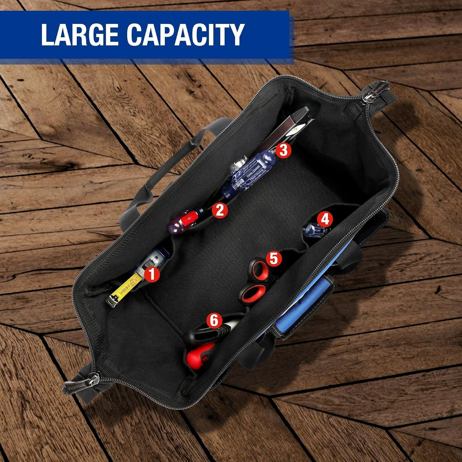 WORKPRO 18-inch Tool Bag with Adjustable Shoulder Strap