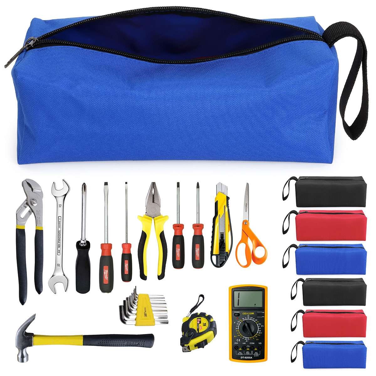 1/2 Pack Tool Pouches Oxford Tool Bag Zipper Small Multipurpose Organizer Case