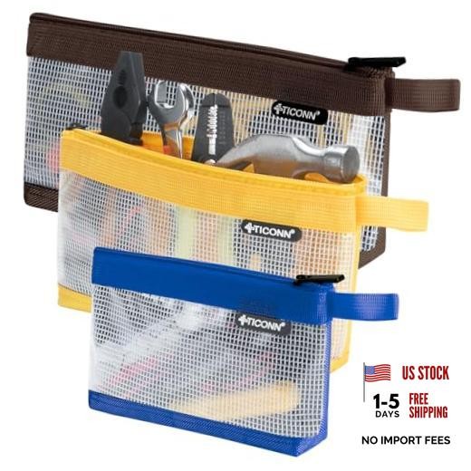 Tool Pouch, 1680D Oxford Small Tool Bag, Tool Pouches with Clear, 3 Pack Combo