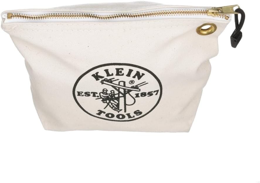Durable 10-Inch Zipper Bag for Easy Storage of Tools and Parts, Natural Canvas