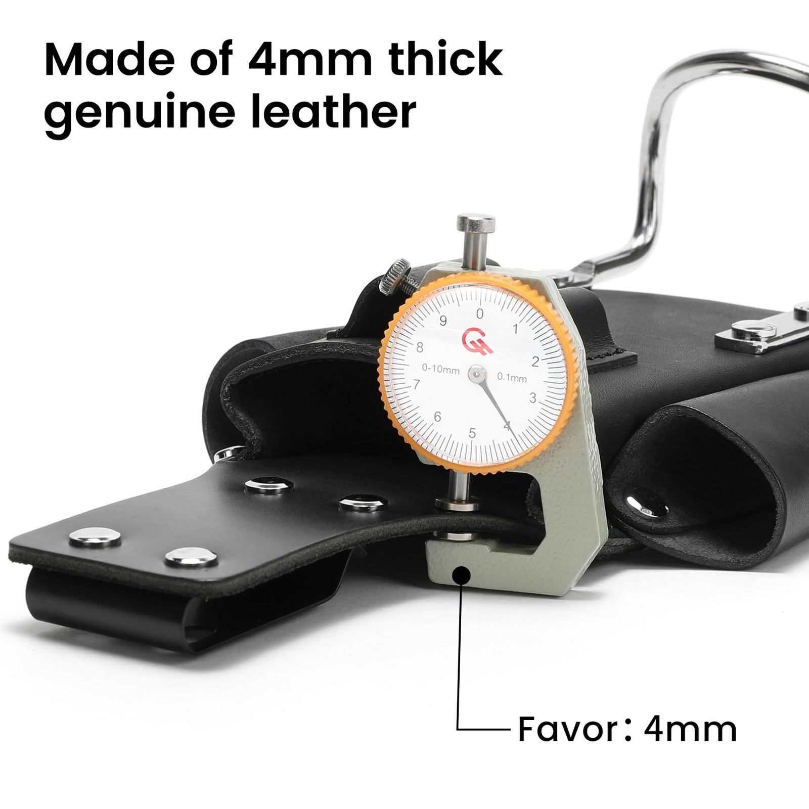 Small Leather Tool Pouch 6 in 1 Top Grain Hammer Loop Belt Holster Heavy Duty