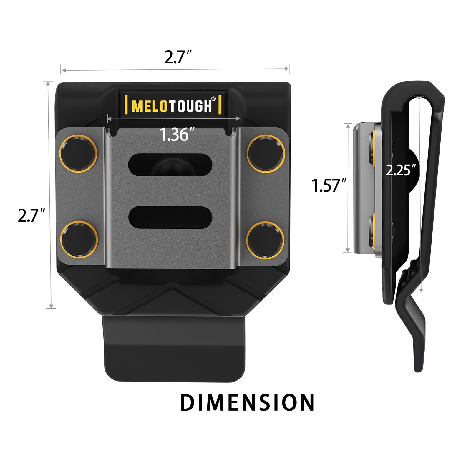 Black Drill Holster Tool Belt Holder Tape Measure Clip Hook Fits Up To 2.7 In