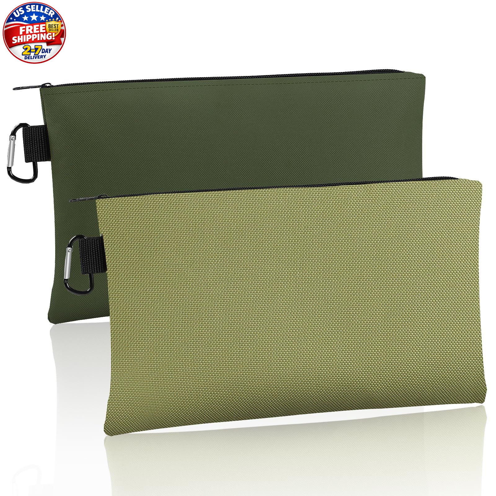 Tool Bag Zipper Pouch, 12.4×7.3 Inch Premium Tool Pouch with Carabiner, Utility