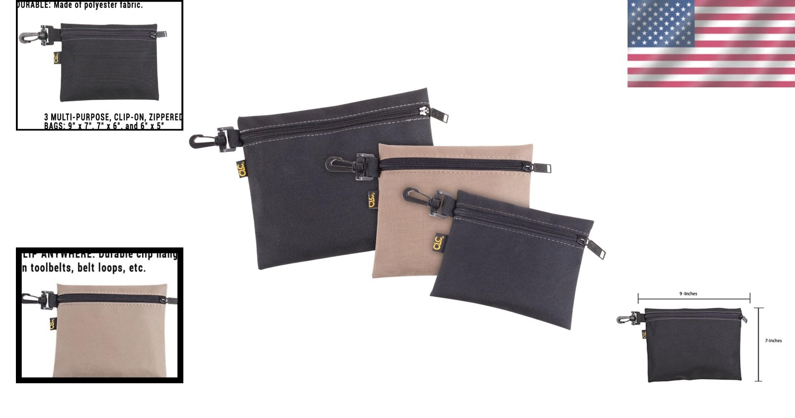 Durable Multi-Purpose Clip-on Zipper Bags – Organize Tools & Parts Efficiently