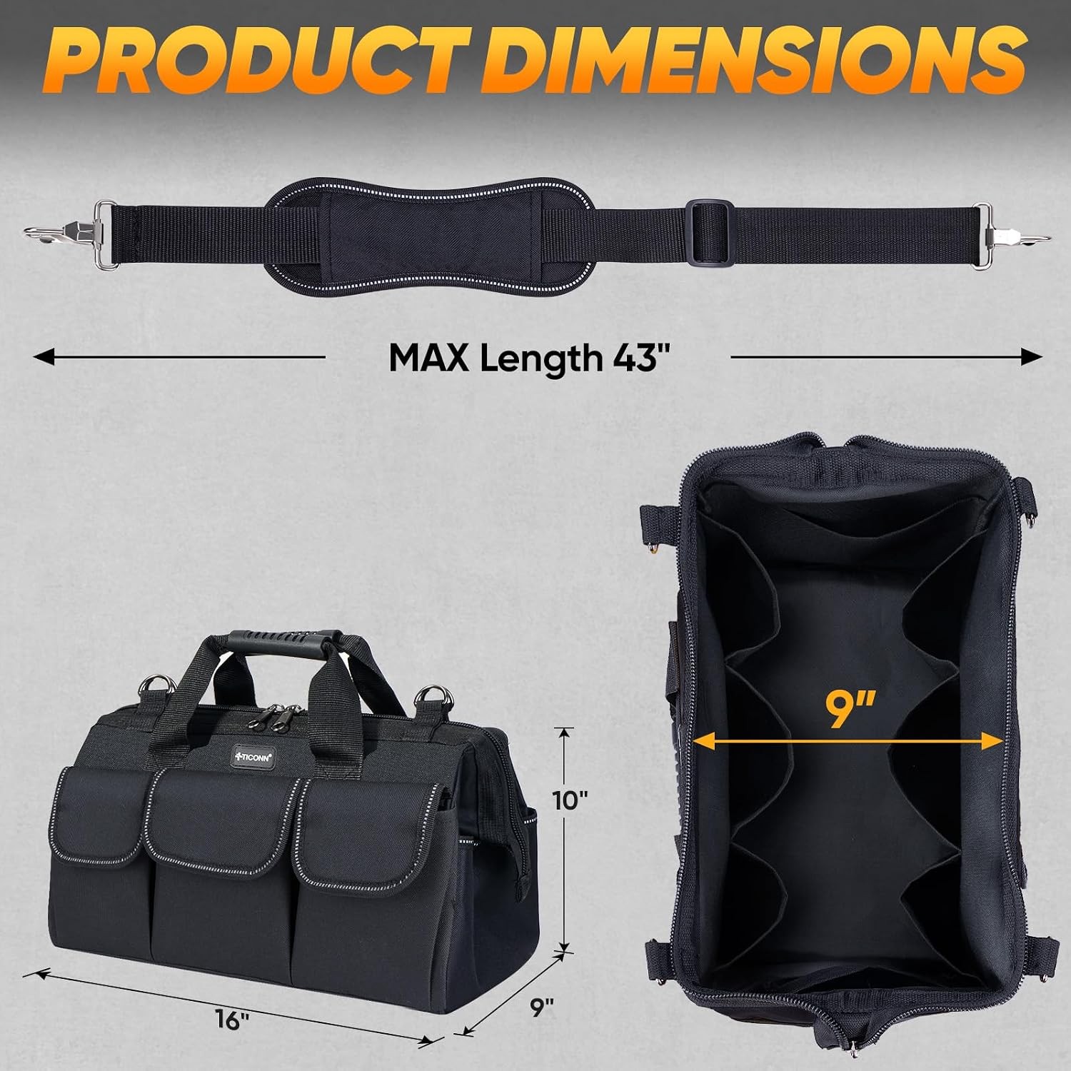 Heavy Duty Tool Bag Multi Pockets Portable Tool Box Organizer Storage Bag Tool