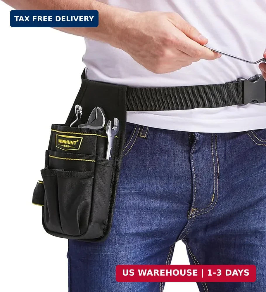 WINHUNT Tool Pouch with Belt, 600D Oxford Cloth, Electrician Tool Pouch 15 Pocke