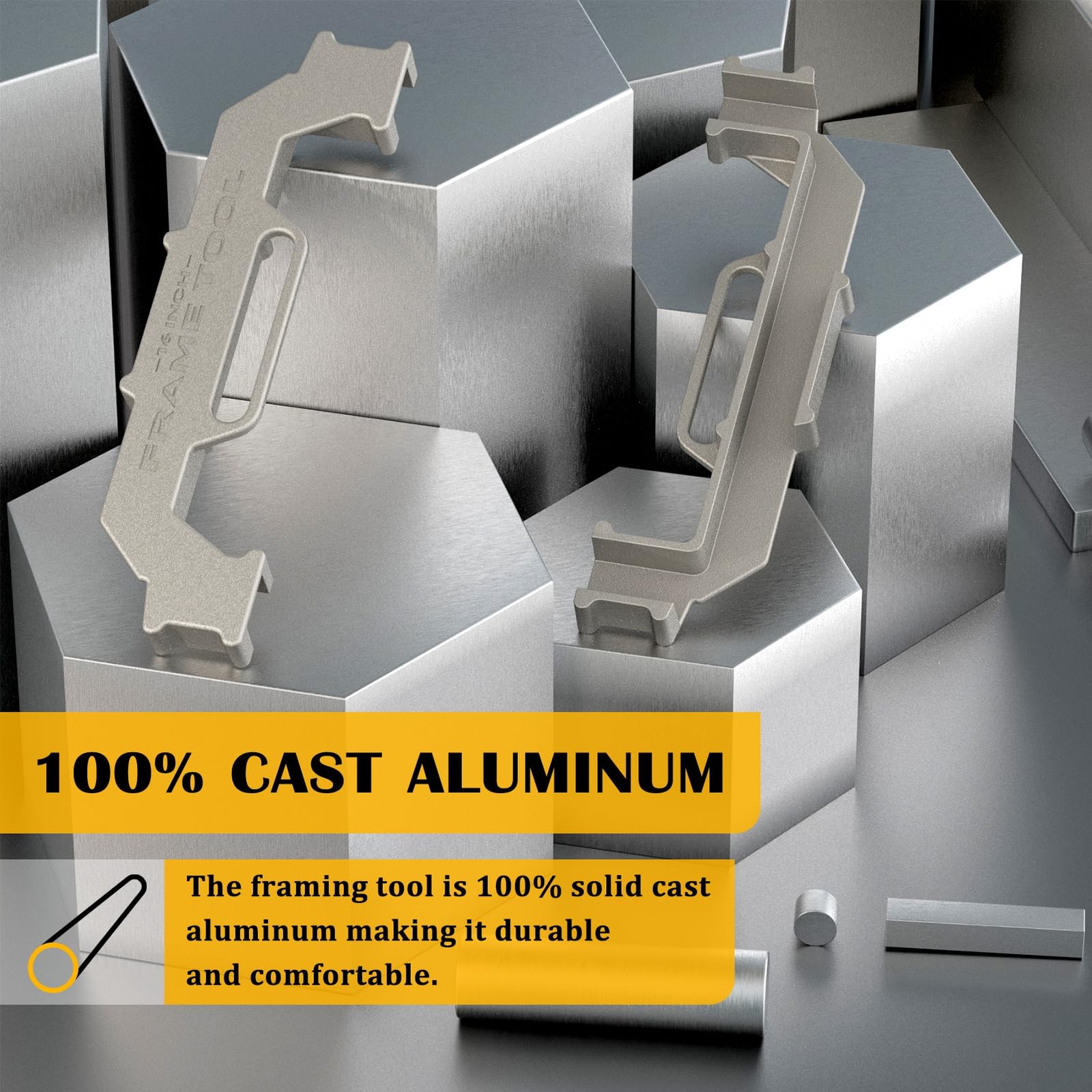 Framing Tools,16 Inch On-Center Stud Layout Tool,100% Cast 1 Pack, Grey