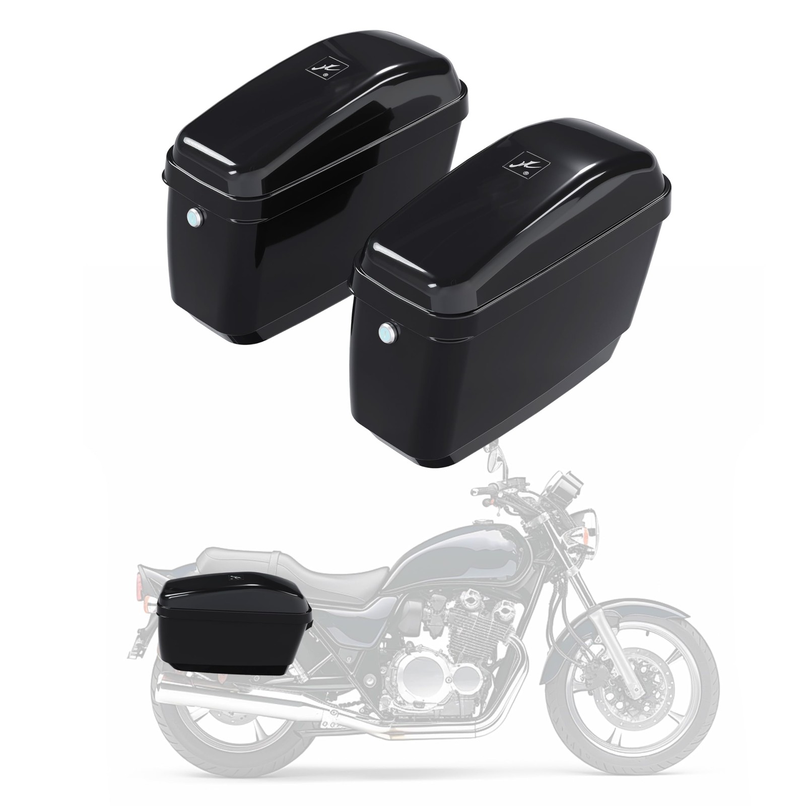 45L Motorcycle Hard Saddle Bags W/Lock Compatible with Harley Davidson Honda …