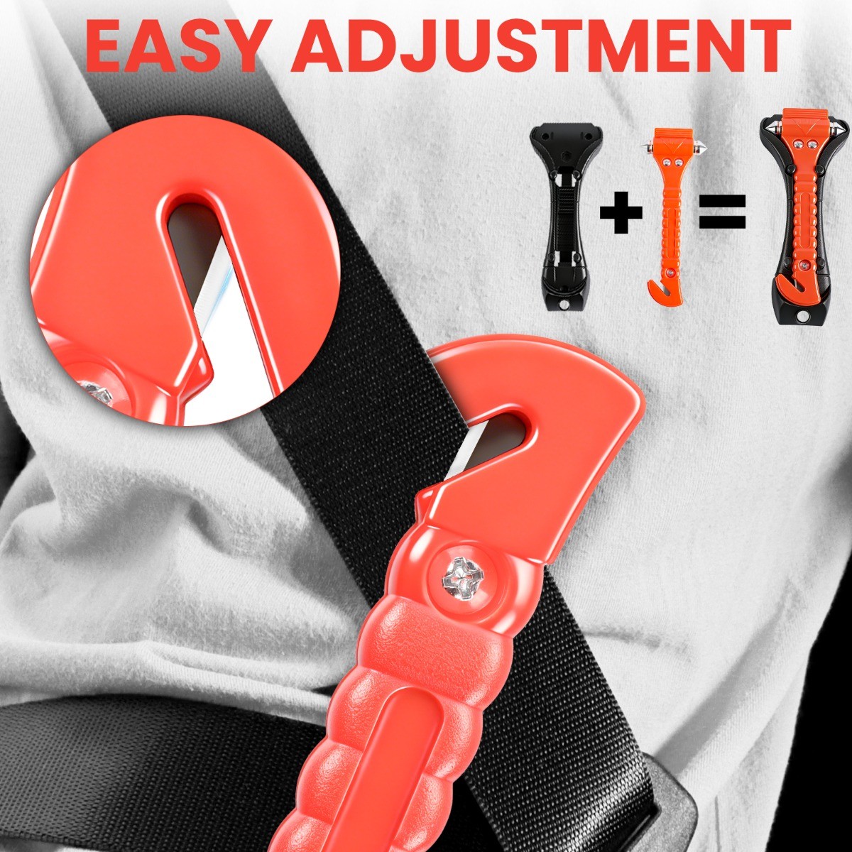2-Pack Car Emergency Escape Tool Window Breaker Hammer Seat Belt Cutter Orange