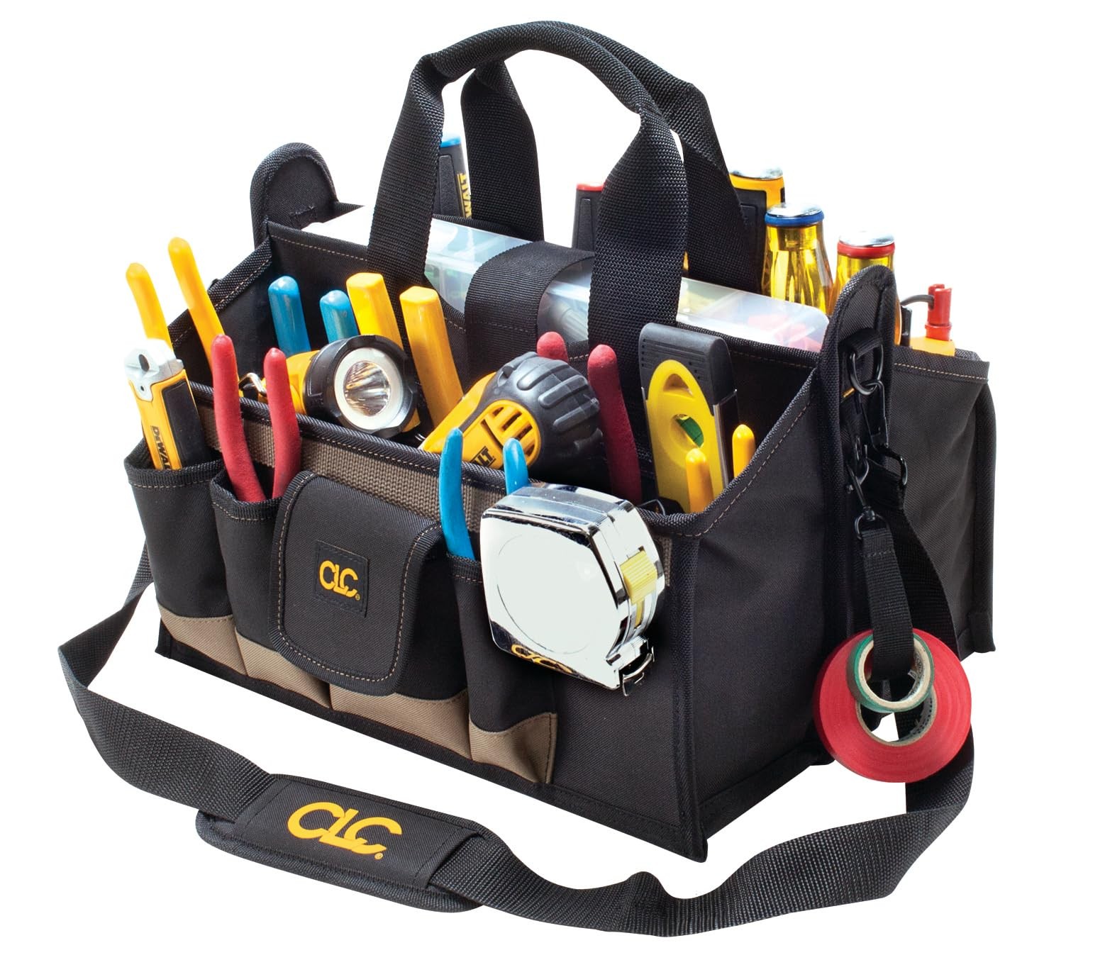 CLC Custom LeatherCraft 1529 16 In. Center Tray Tool Bag, 16 Pocket