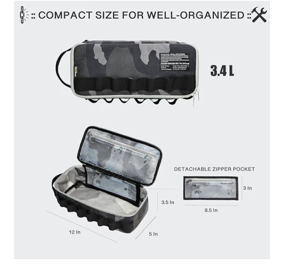 Rough Enough Small Tool Bag Portable Tool Box EDC Pouch Organizer with Handle