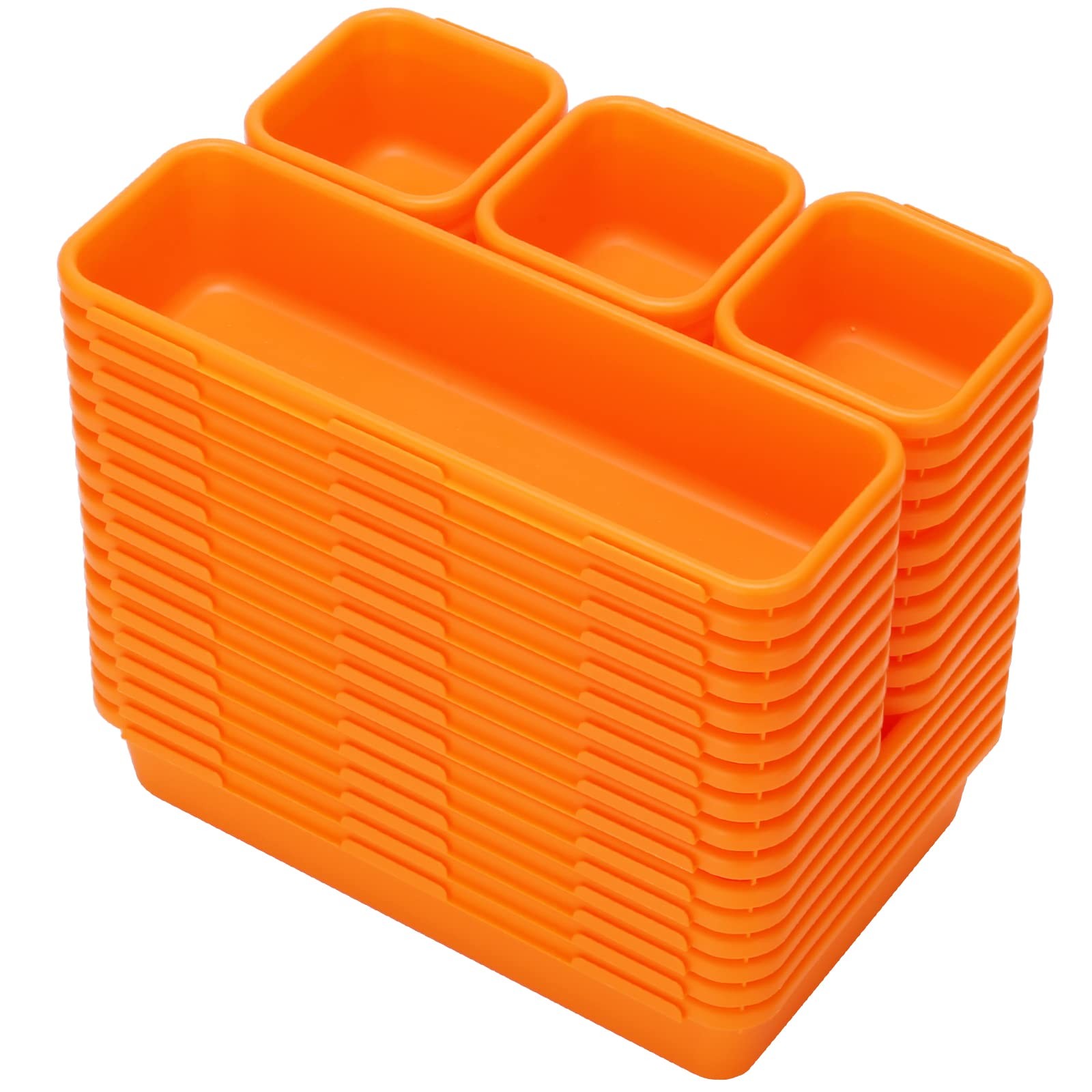 42 Pack Tool Box Organizer Tray Dividers, Rolling Chest Cart Orange