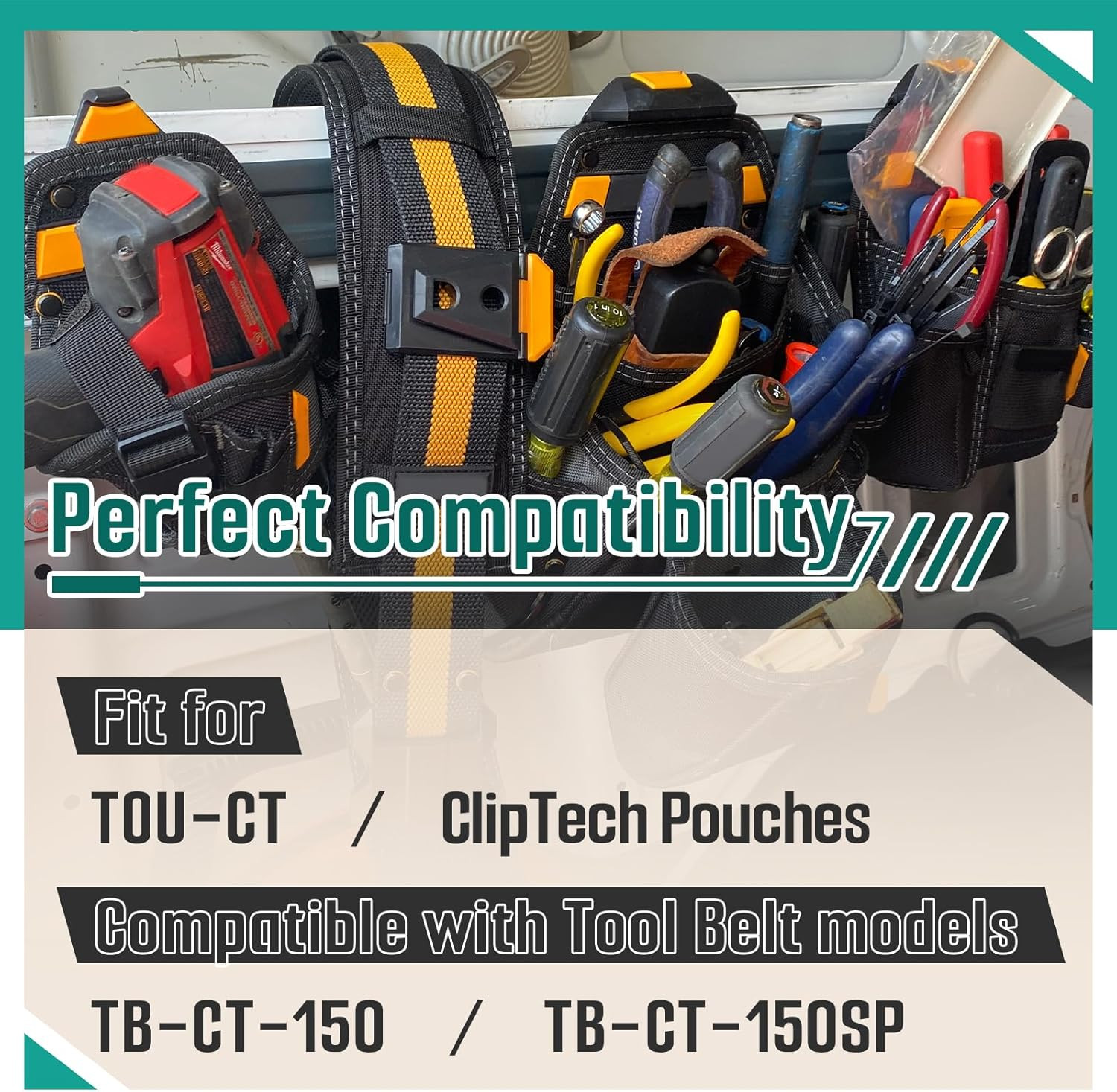4 Pcs Tool Belt Clip Compatible with Toughbuilt Tool Belt Pouches | Compatible w