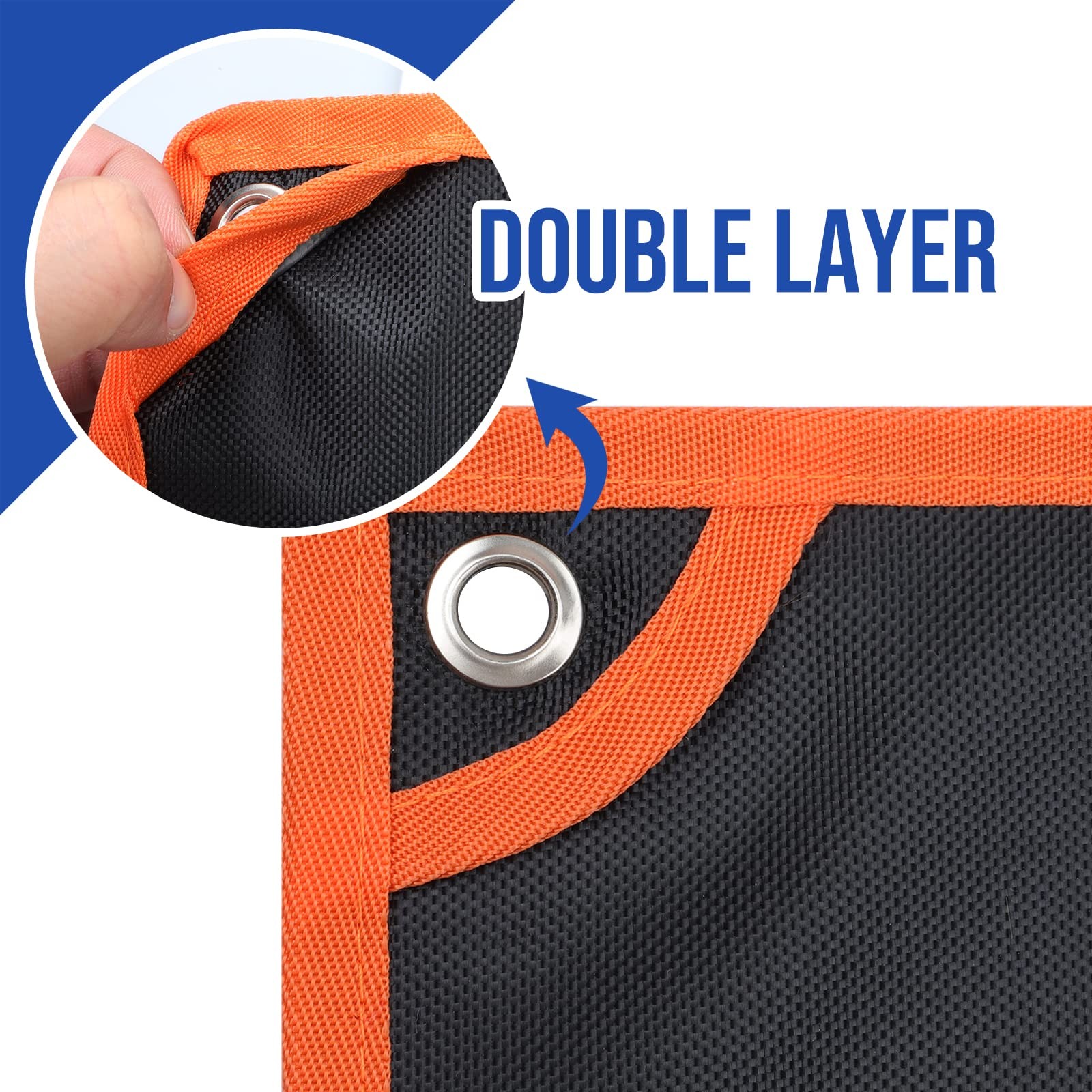 YOOFAN Wrench Roll Up Pouch – Organizer with 13 Pockets SAE, Orange
