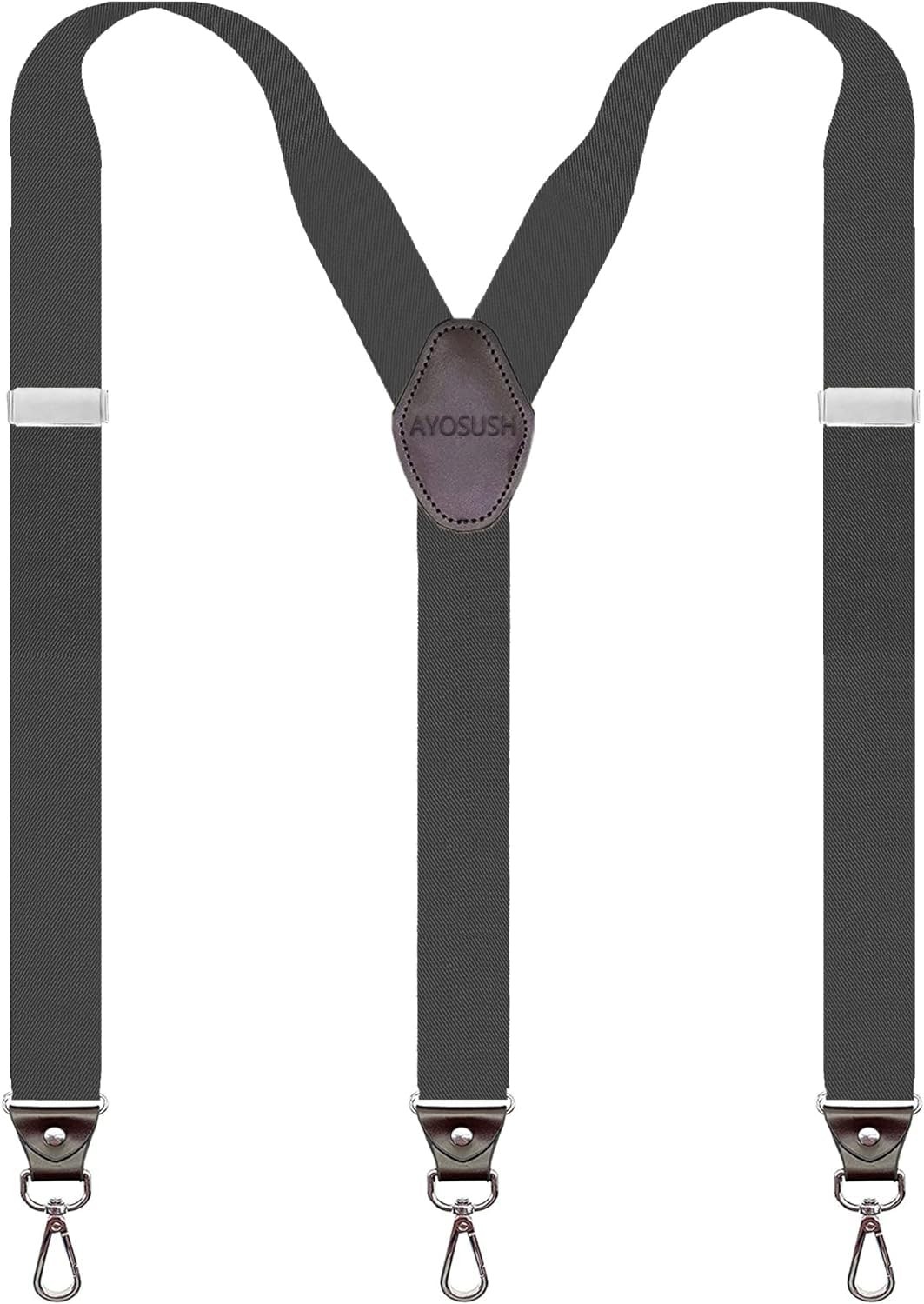 AYOSUSH Retro Y Suspenders for Men Heavy Duty Big and Tall One Size, Black 1