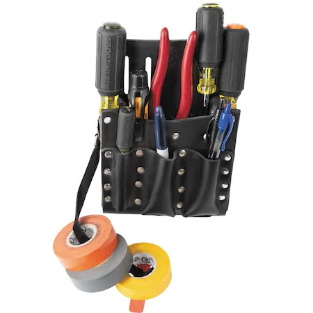 Klein Tools 5190 Black Leather 10 Pockets, 5190