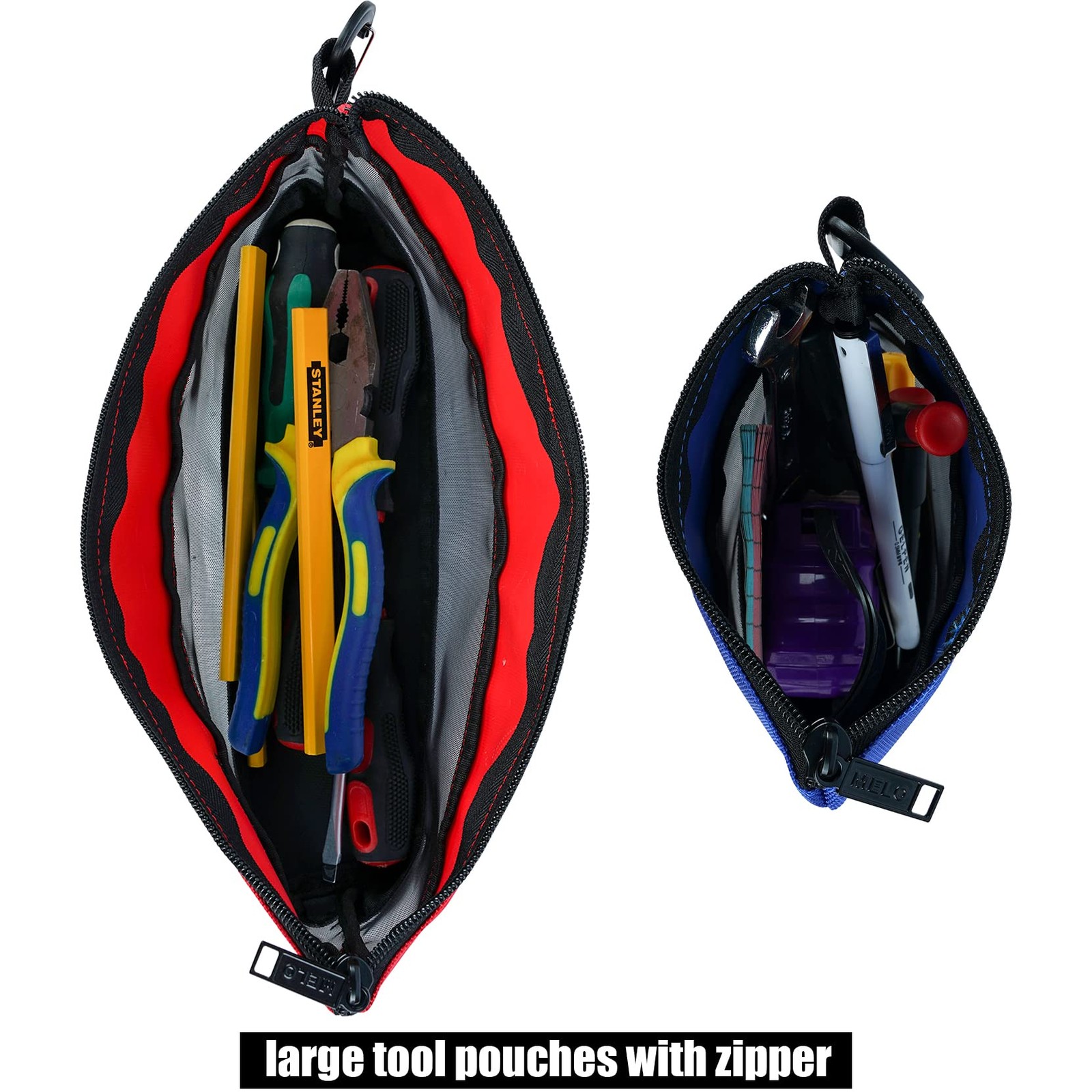 2 Pack Zipper Utility Tool Bag，Small Zipper Bags/Multi-Purpose Tool Pouch Tot…