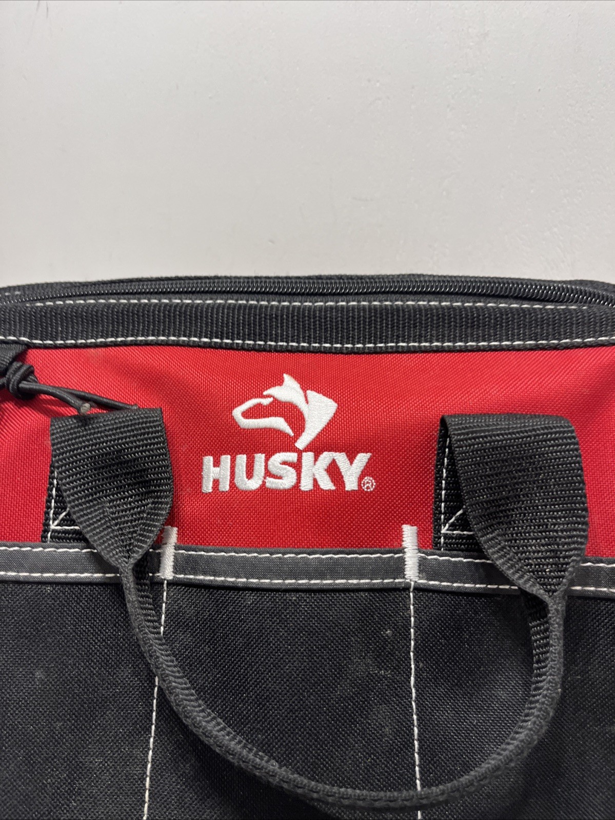 Husky Tool Bag 12 in. 4 Pocket Zipper Top Garage Mechanic Red Black
