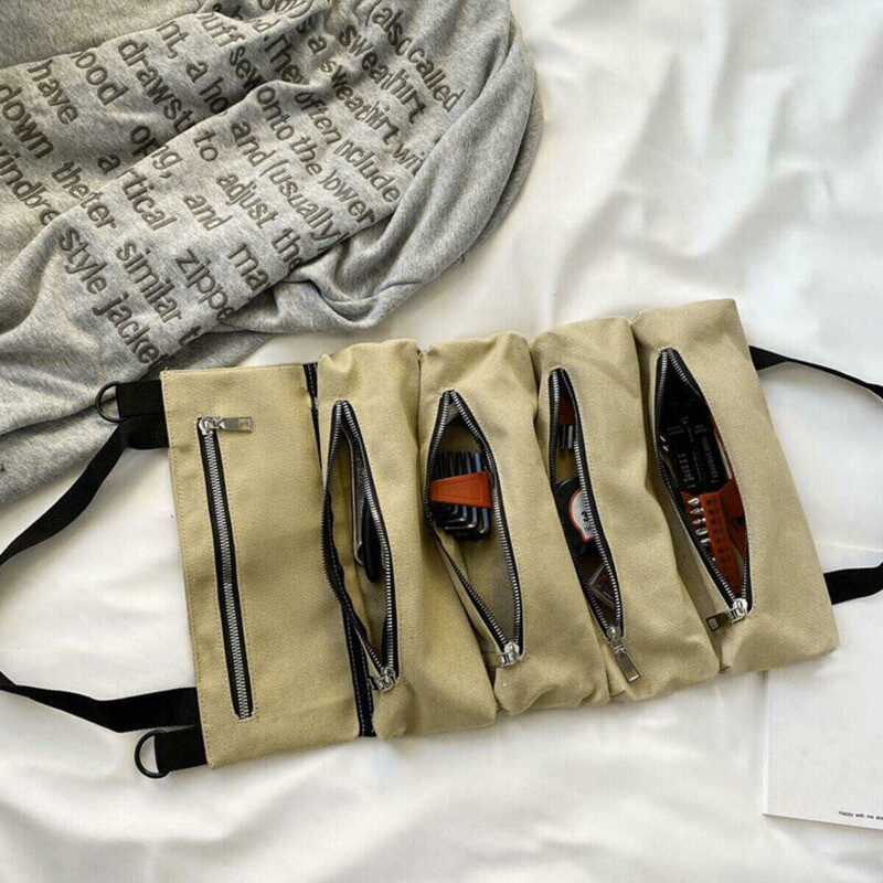 Roll Tool Roll Multi-Purpose Tool Roll Up Bag Wrench Roll Pouch Hanging Carrier