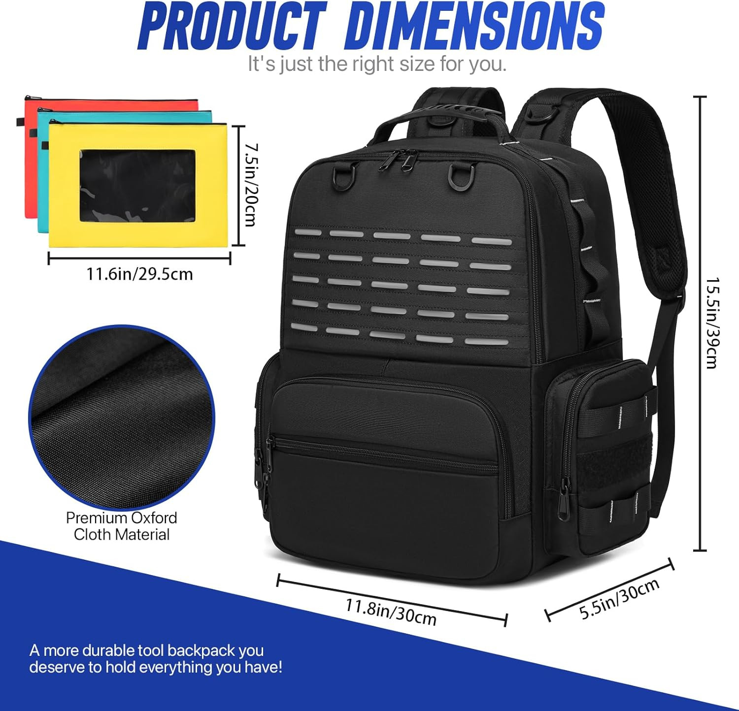 Heavy Duty Tool Backpack for Men – Multi-Pocket Work Bag for Electricians & Tech