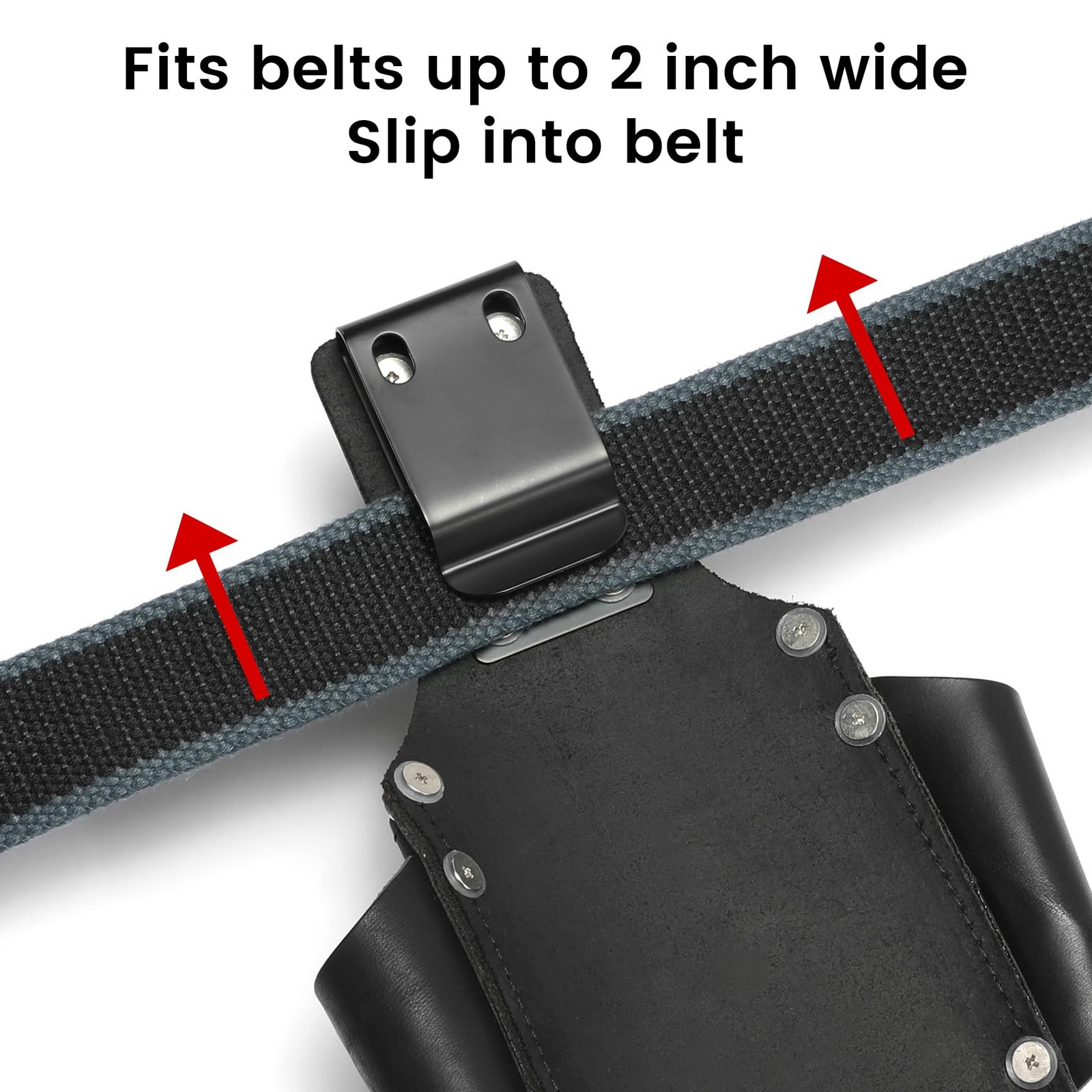 Small Leather Tool Pouch 6 in 1 Top Grain Hammer Loop Belt Holster Heavy Duty