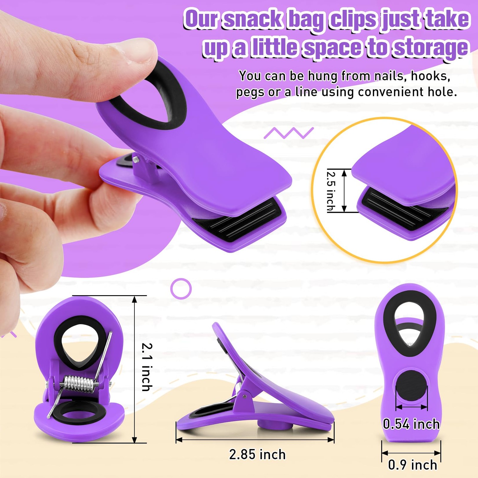 FINDMAG Chip Clips Bag Clips, 12 Pack Clip for of 12, Multi-color