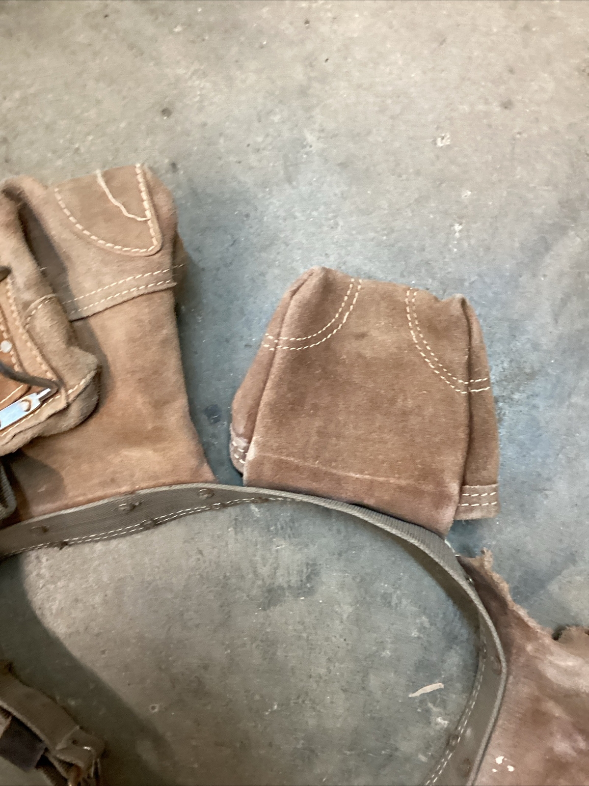 AWP 100% Suede Leather Tan Tool Belt General Construction Apron 1LS-495