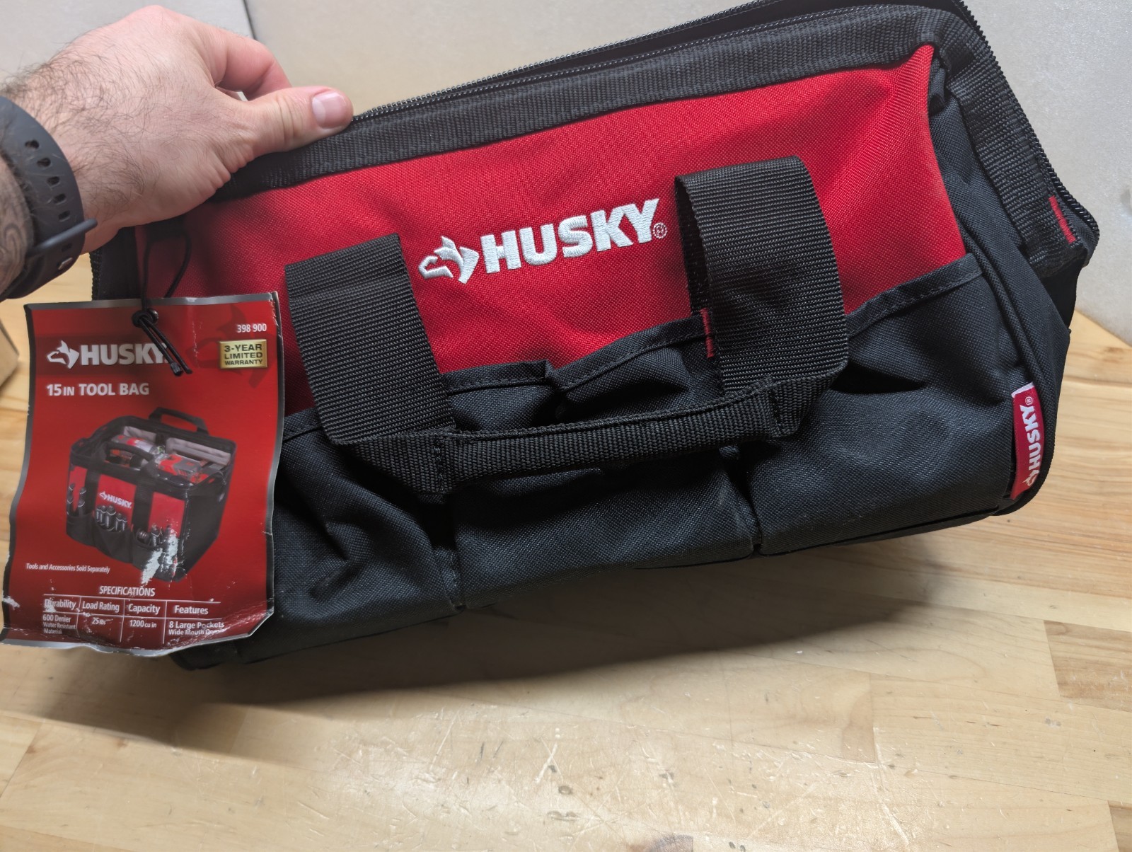 Husky 15 in. 8 Pocket Zippered Tool Bag HD60015-TH