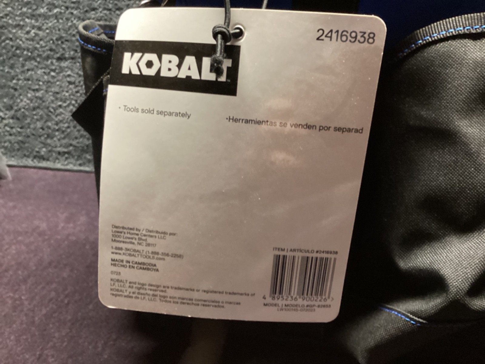 DISCONTINUED KOBALT 14 IN. SUPPLY TOOL BAG 12 POCKETS MODEL 2416938 NEW W TAGS