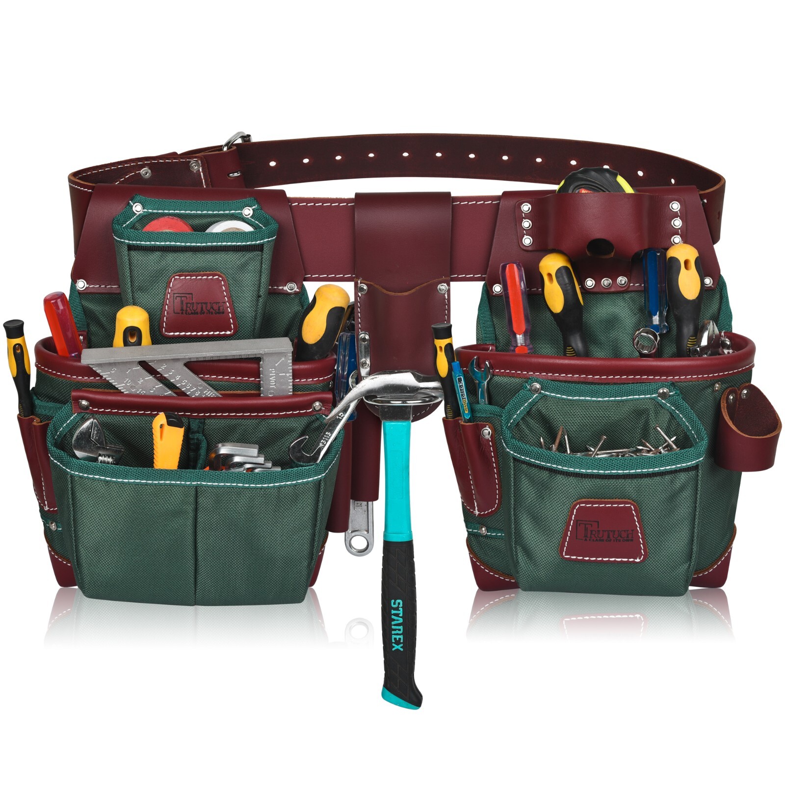 TRUTUCH Nylon and Leather Tool Belt | Framing Tool Bags | Nylon Tool Pouch