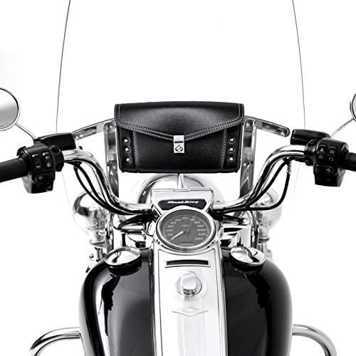 Motorcycle Windshield Bag 10″ Windscreen Studded Pouch Compatible with Road