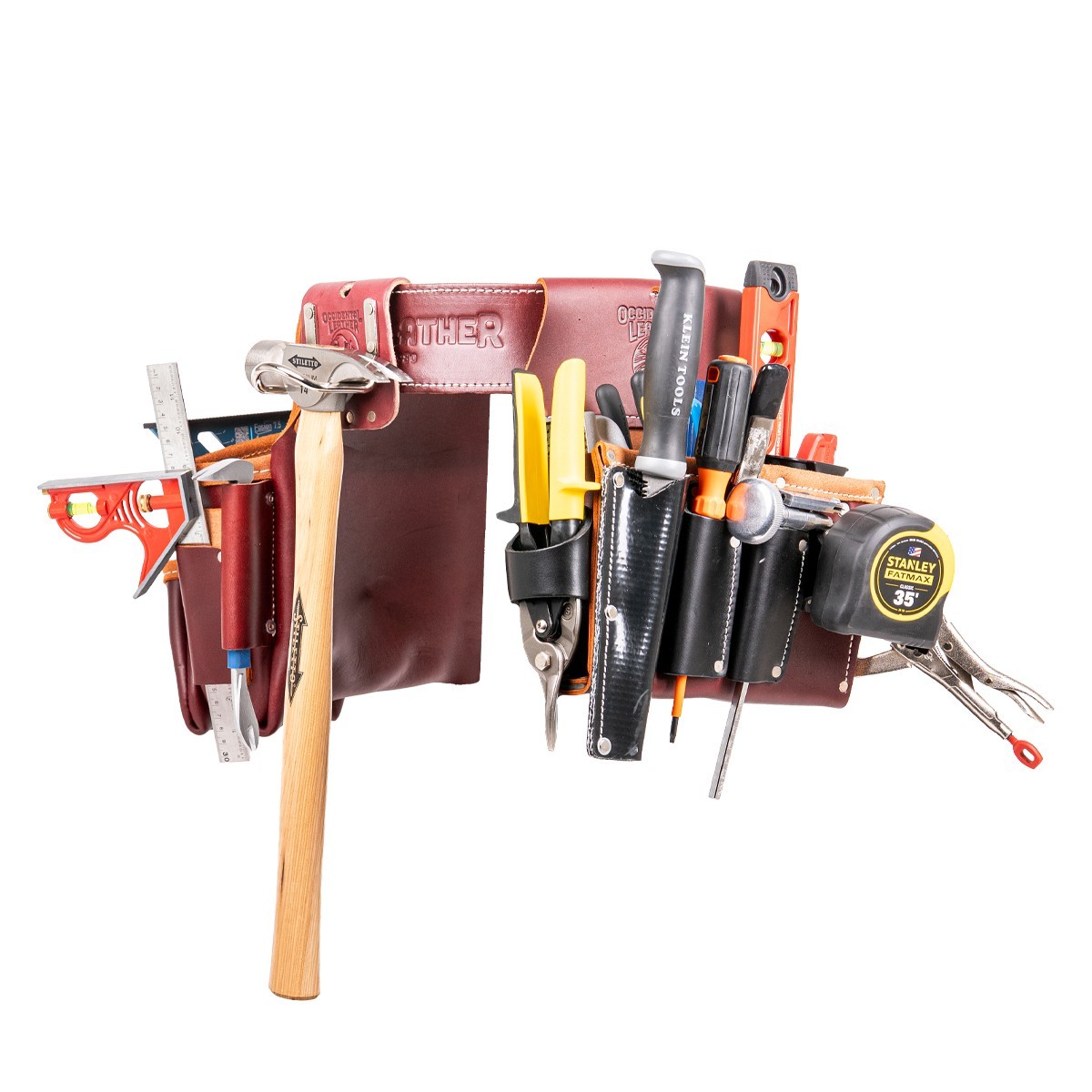 Occidental Leather Right Hand Commercial Drywall Tool Belt Setup, Brown, Large