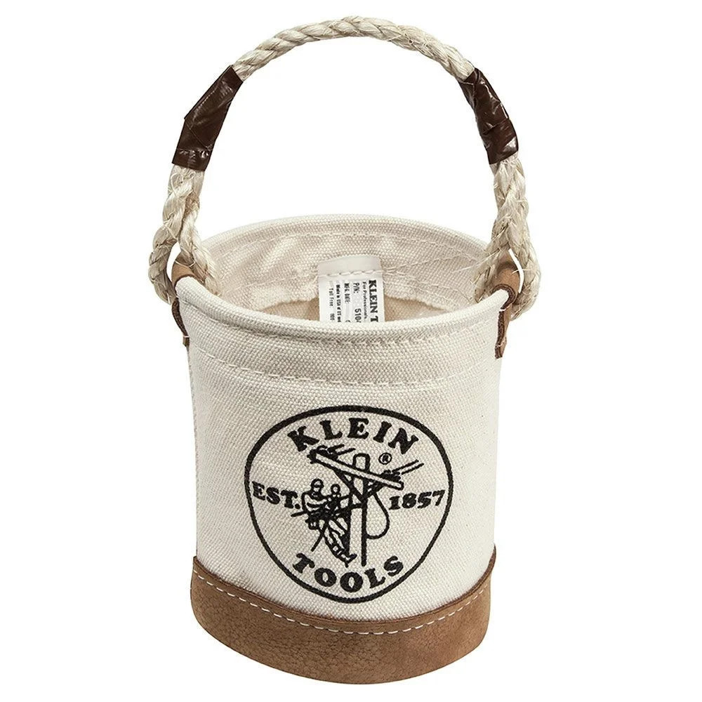 Tool Bucket Mini Small Parts Bag Heavy Duty Natural Canvas & Leather Bottom 🎯🎯