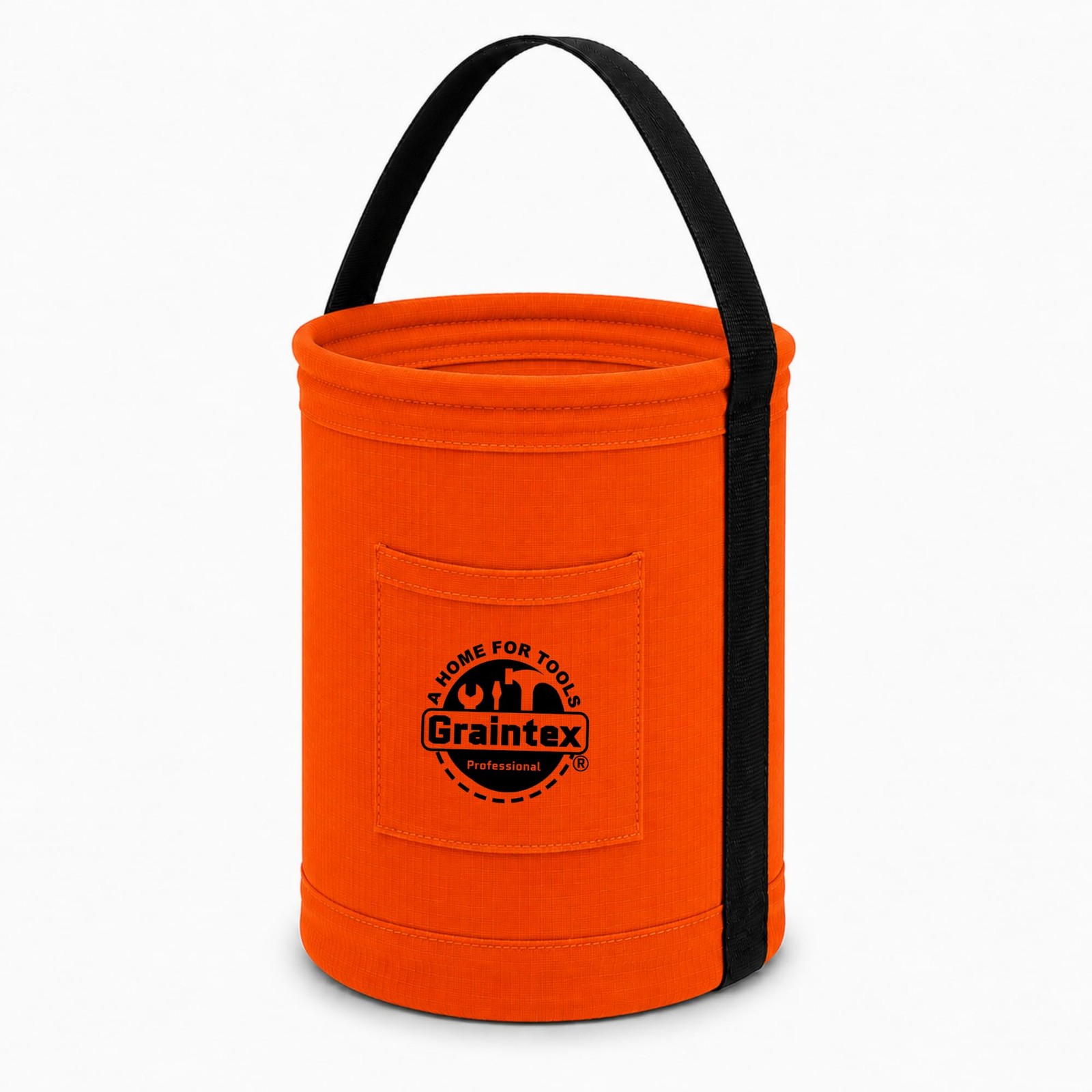 Canvas Utility Bucket 9.5″x14″, Round Tool Bucket, Reinforced Base & Carry Ha…