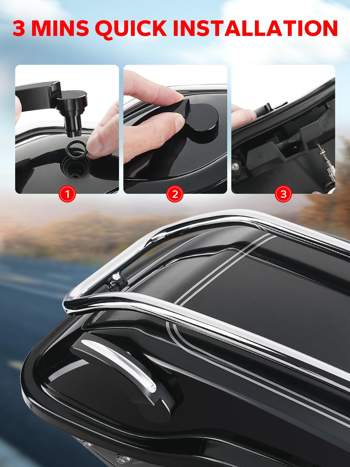 Black Saddlebag Latch Kit Saddle Bag Latches Lifter Fit for Harley Davidson T…