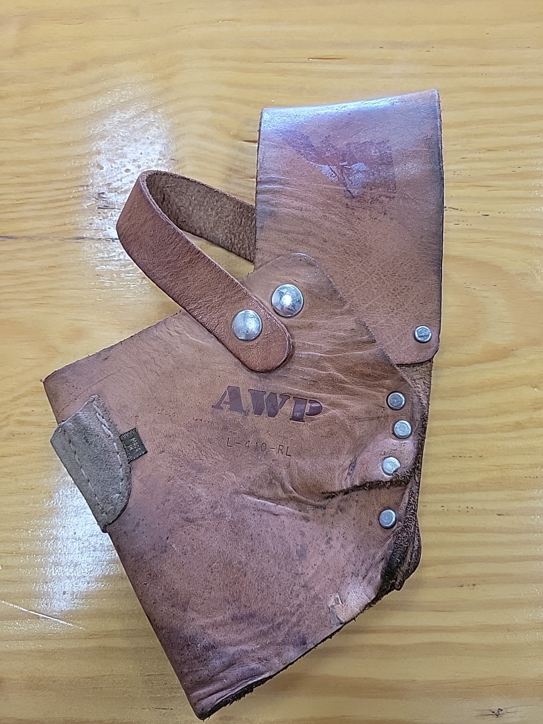 AWP L-410-RL Saddle Leather Tool Belt Cordless Drill Holster Pouch Construction